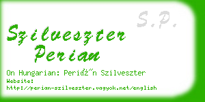 szilveszter perian business card